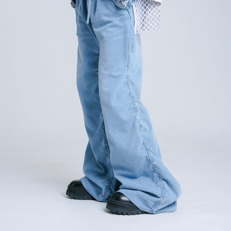 Drape-like Denim Pants - スカイブルー | harapeco Store