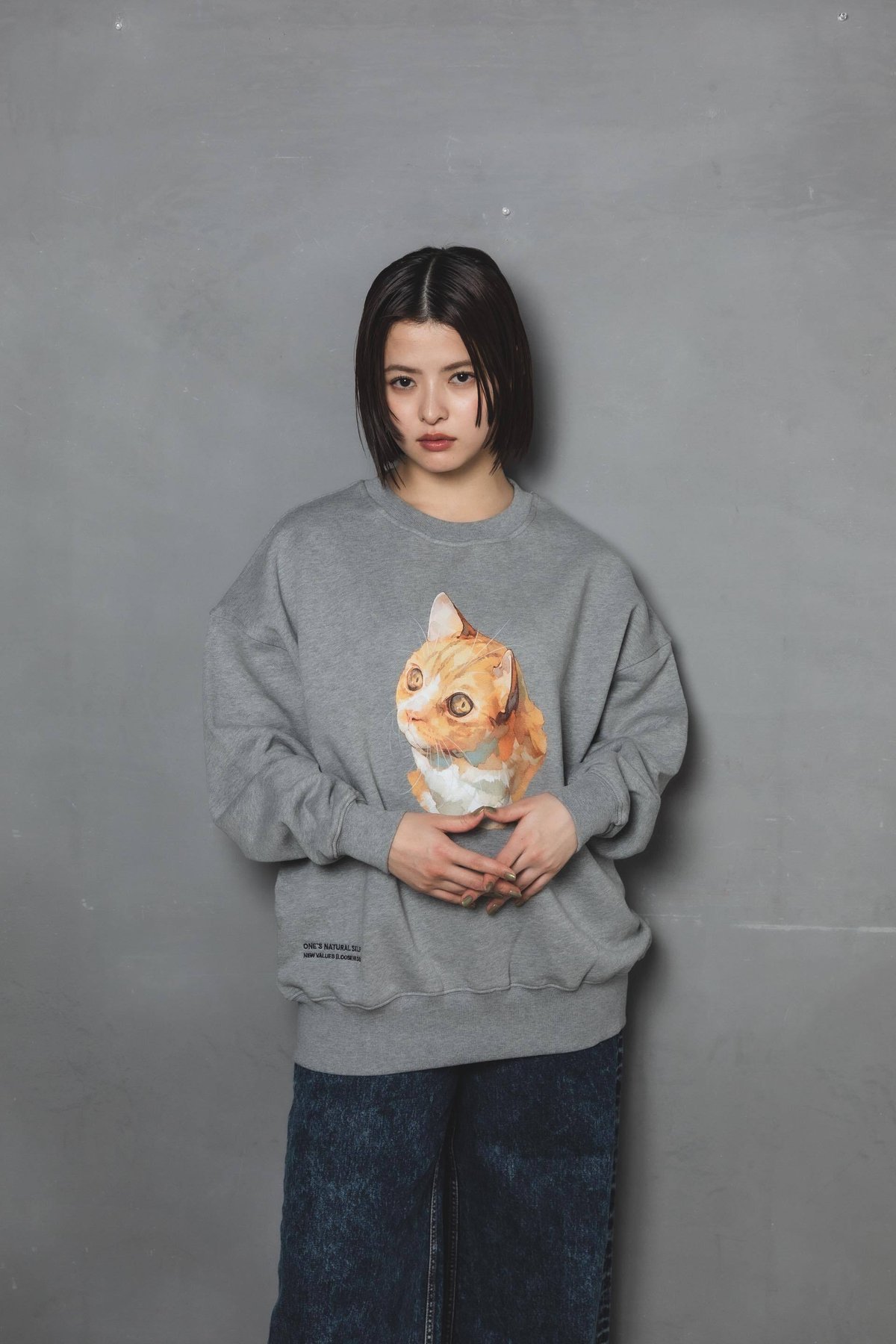 Neko Sweat(ziitto)-グレー | harapeco Store
