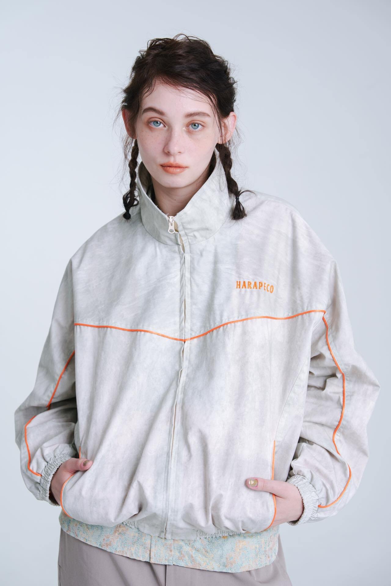 Blurred Dye Print Blouson - ホワイト Mサイズ Blurred Dye Print Blouson - ホワイト | harapeco Store