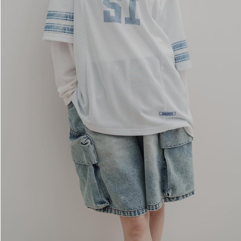 DENIM HALF PANTS - ブリーチ | harapeco Store