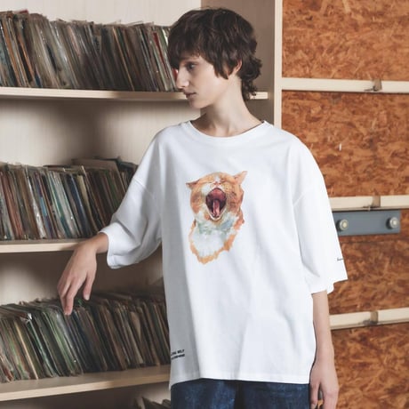 Neko Tee （Akubi）-ホワイト