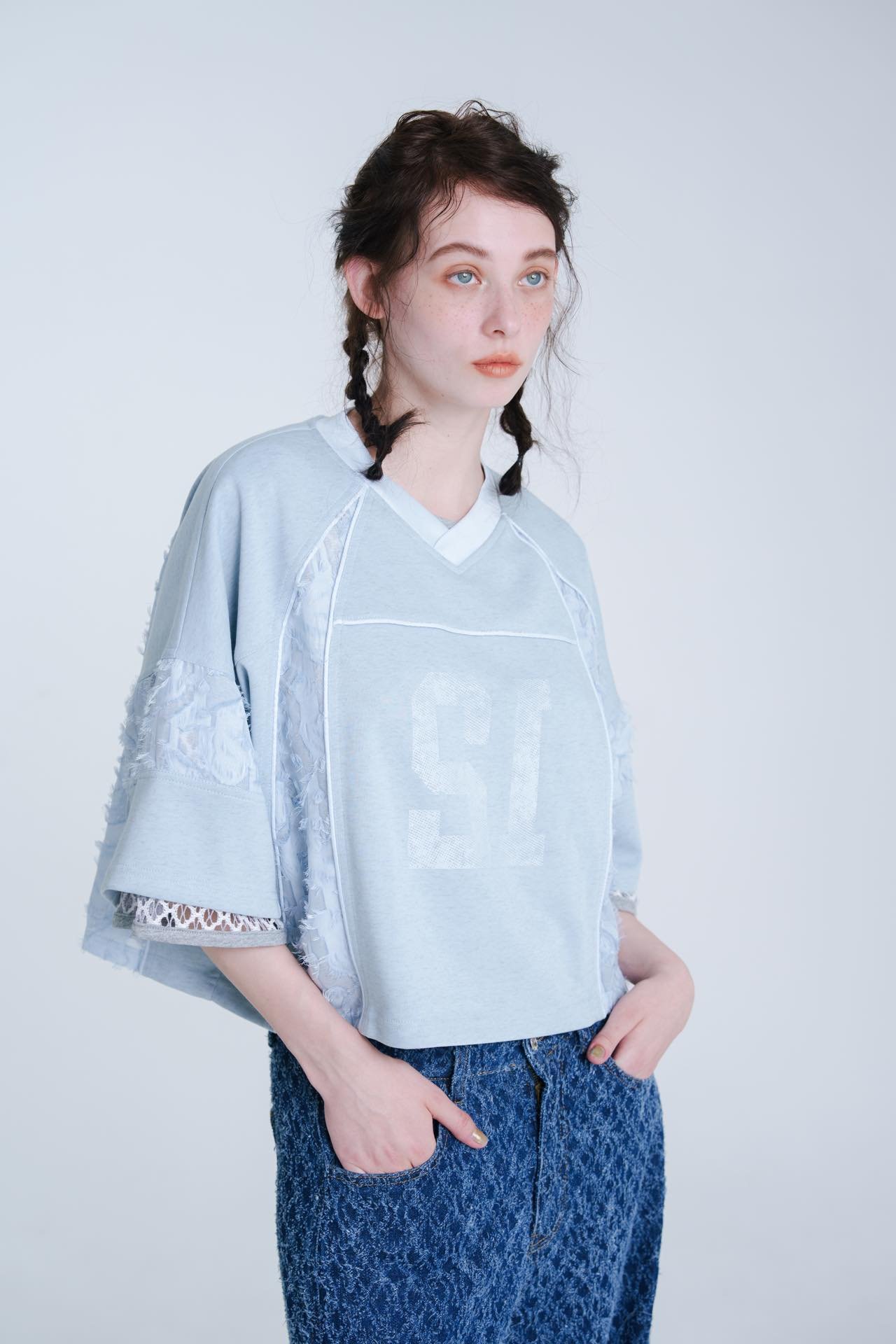 harapeco Panel Jersey Tee - ブルー Lサイズ Panel Jersey Tee - ブルー | harapeco Store