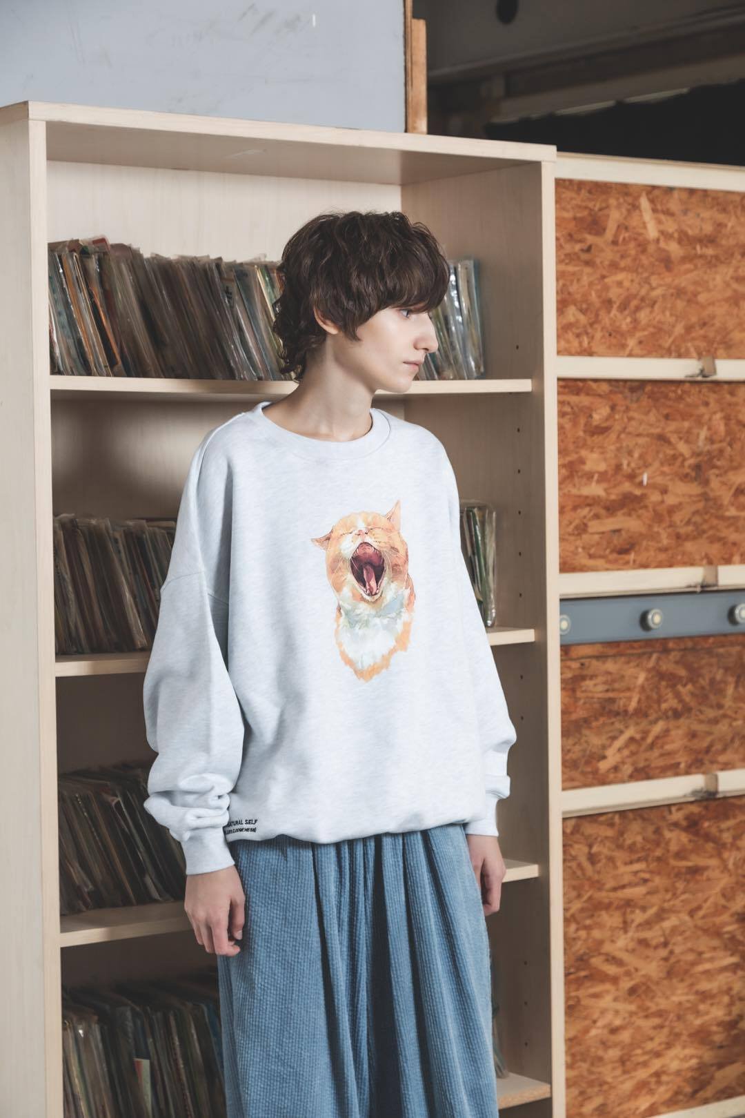 harapeco Neko Tee （Akubi）-ホワイト サイズL Neko Tee