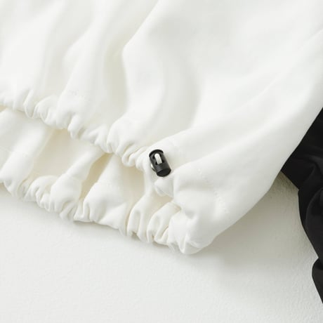 Shirred Flare Tops - ブラック