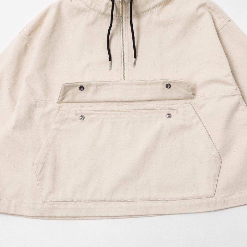 Half Zip Twill Pull over-ホワイト | harapeco Store