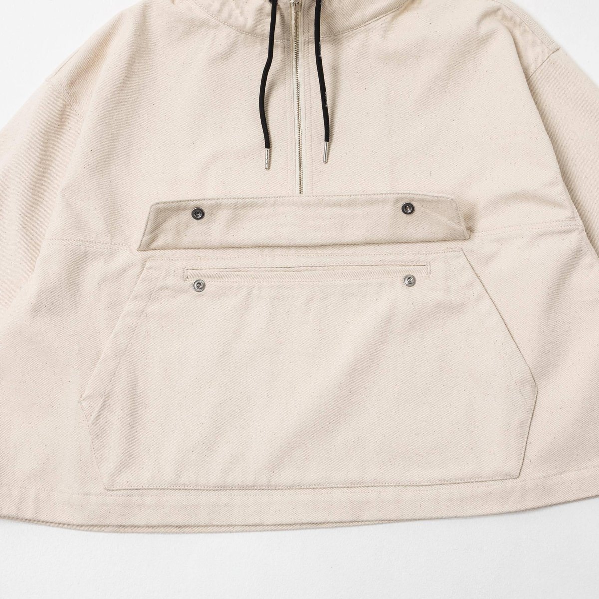 Half Zip Twill Pull over-ホワイト | harapeco Store
