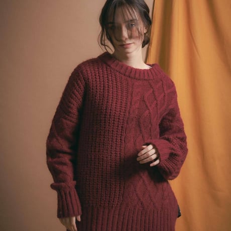 Low-Gauge Knit-ボルドー