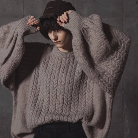 Rough-Knit Sweater-ライトグレージュ