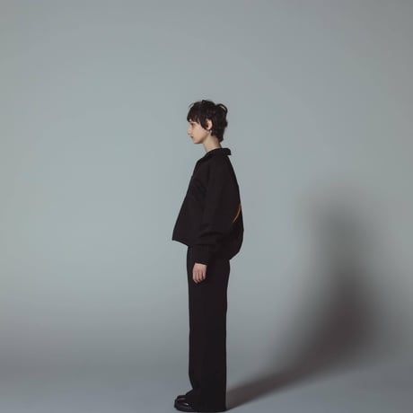 [e]Zip Line Jacquard Jacket-ブラック×ホワイト