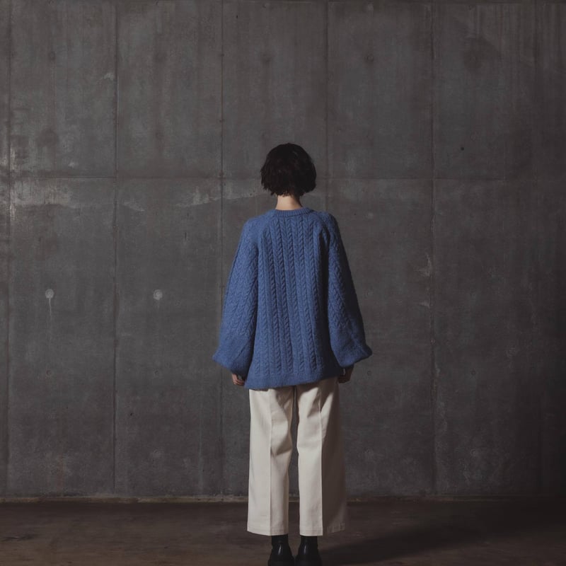 Rough-Knit Sweater-ブルー | harapeco Store