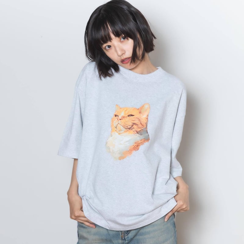 Neko Tee [MabushiiNeko] - グレー | harapeco Store