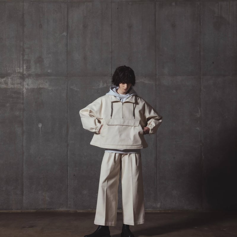 トップス Eve harapeco Half Zip Twill Pull over Half Zip Twill Pull over-ホワイト | harapeco Store