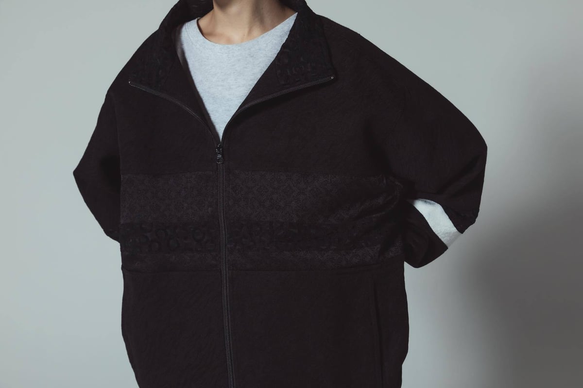 e]Zip Line Jacquard Jacket-ブラック×オレンジ | harapec