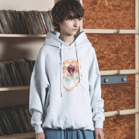Neko Hoodie(Akubi)-ホワイト