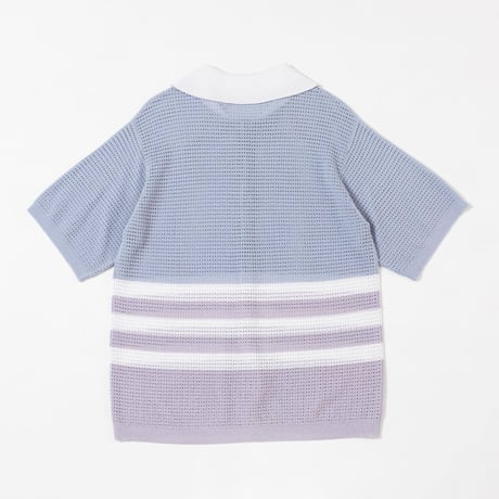 KNIT POLO - ライトパープル