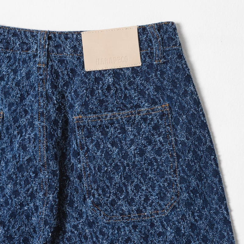 Jacquard Barrel Denim Pants - ブルー | harapeco Store