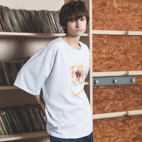 Neko Tee （Akubi）-ホワイト