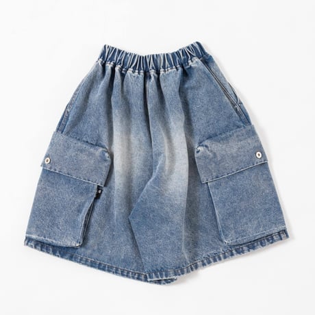 DENIM HALF PANTS - ブルー