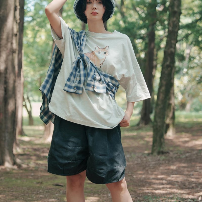 harapeco Neko Tee （Akubi）-ホワイト サイズL Neko Tee