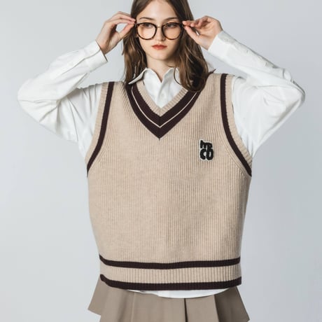 Knit Vest - ベージュ