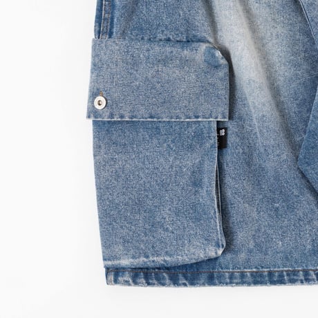 DENIM HALF PANTS - ブルー
