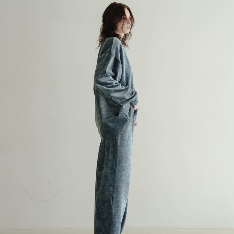 Luxe Velour Relax Pants - ライトグレー | harapeco Store
