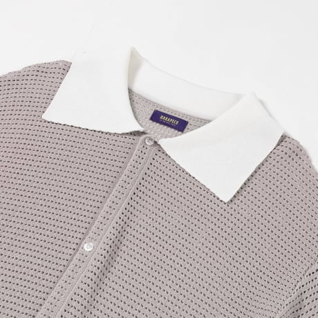 KNIT POLO - グレーベージュ