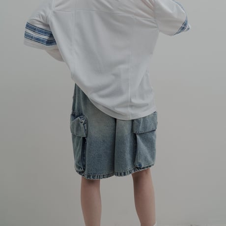 DENIM HALF PANTS - ブリーチ