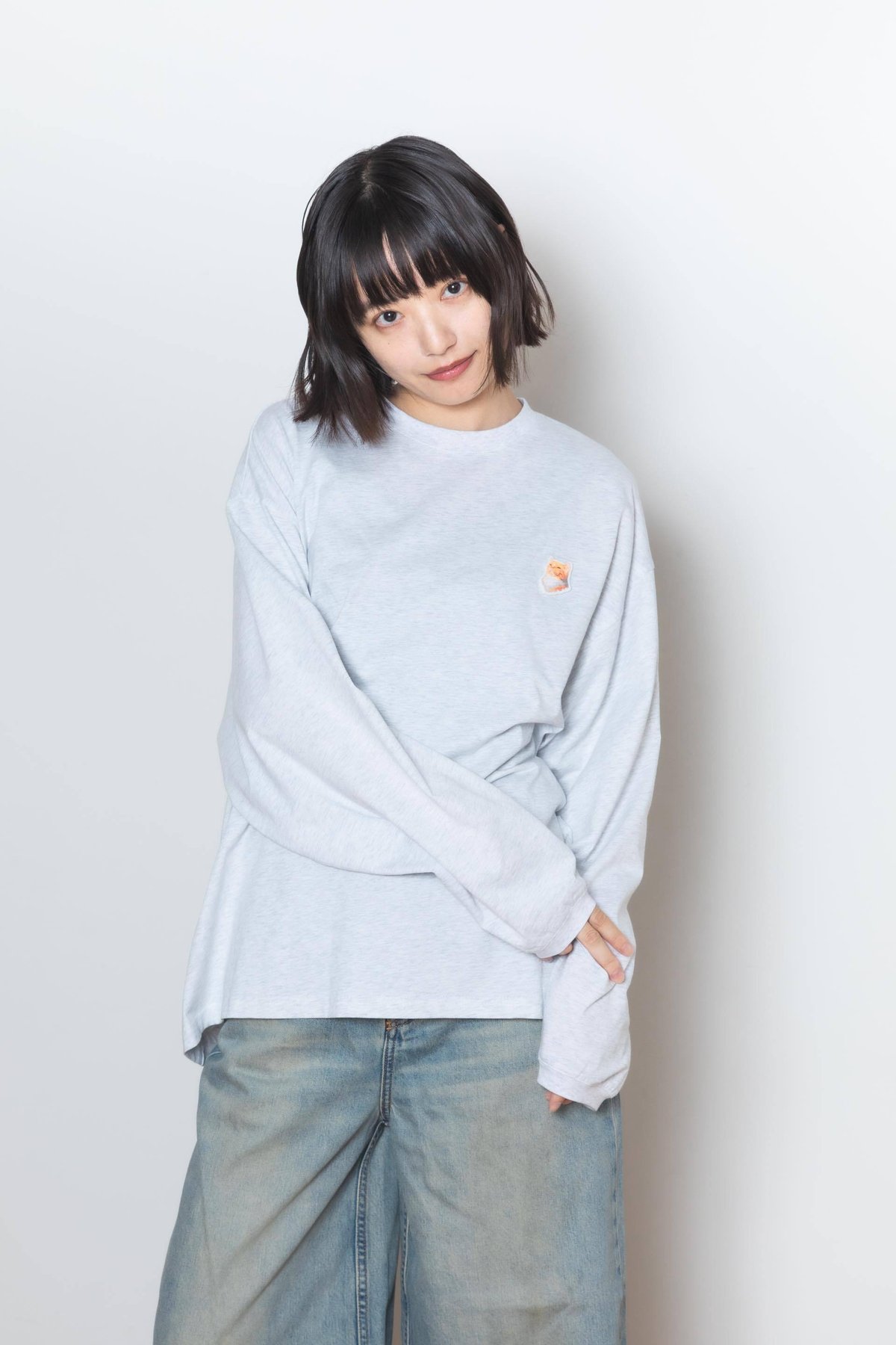 Neko Long Sleeve Tee [FuteNeko] - グレー | harapec
