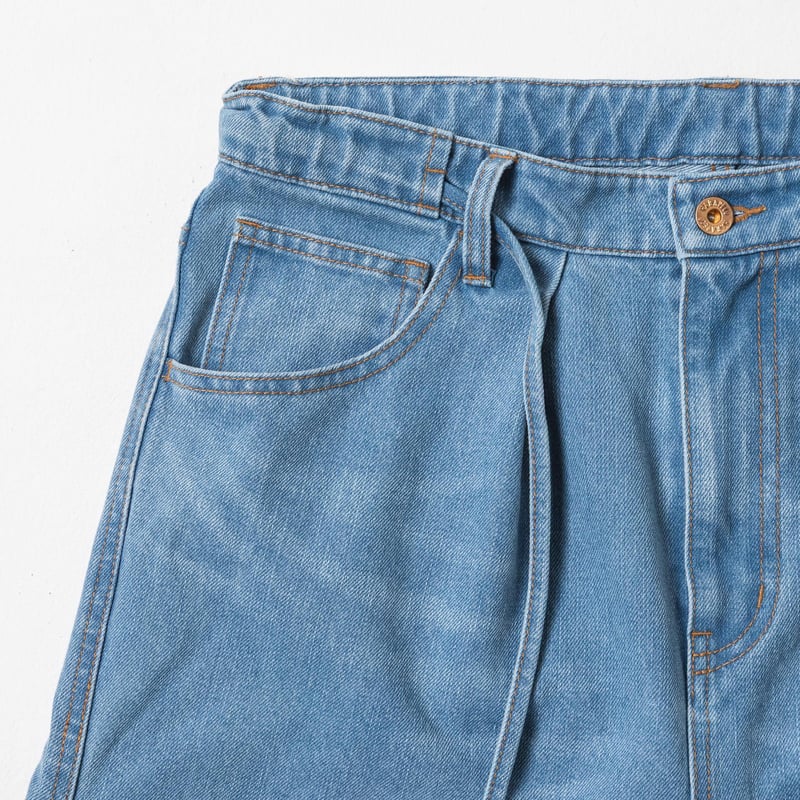 Drape-like Denim Pants - スカイブルー | harapeco Store