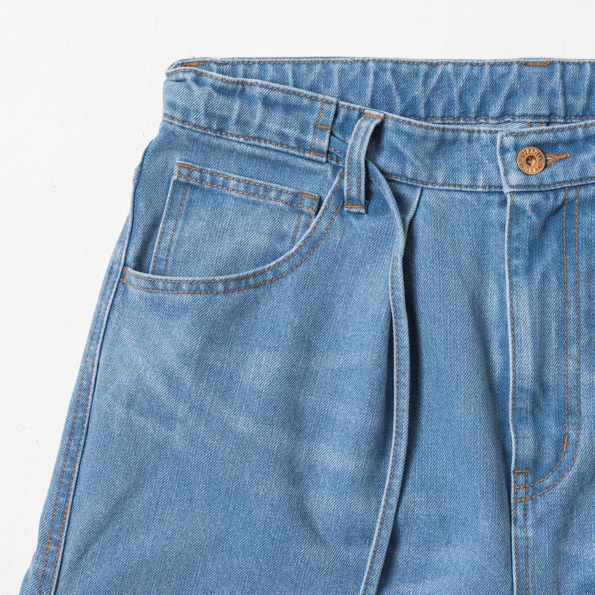 Drape-like Denim Pants - スカイブルー | harapeco Store