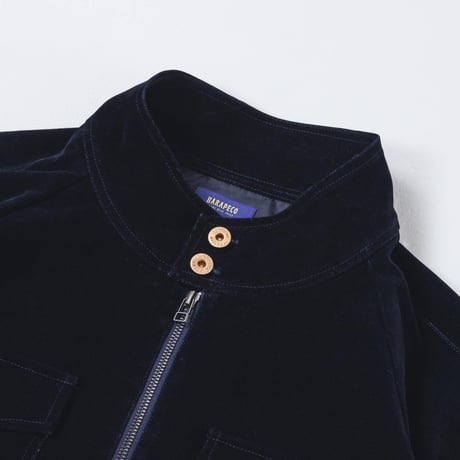 Button Design Velour DenimJacket - ネイビー