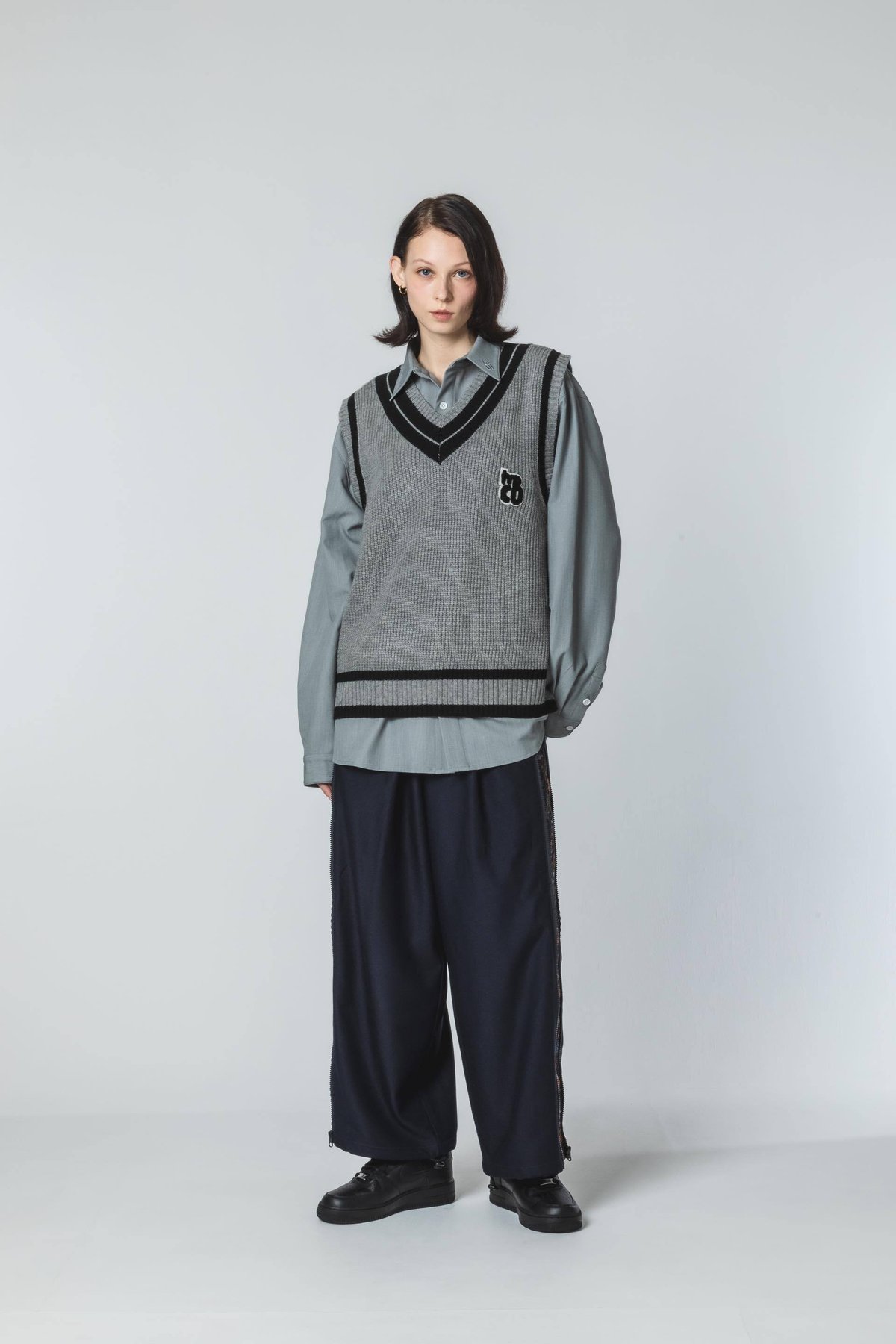 【新品未使用・タグ付き】アメリ KNIT HOODIE APRON VEST Knit Vest - グレー | harapeco Store