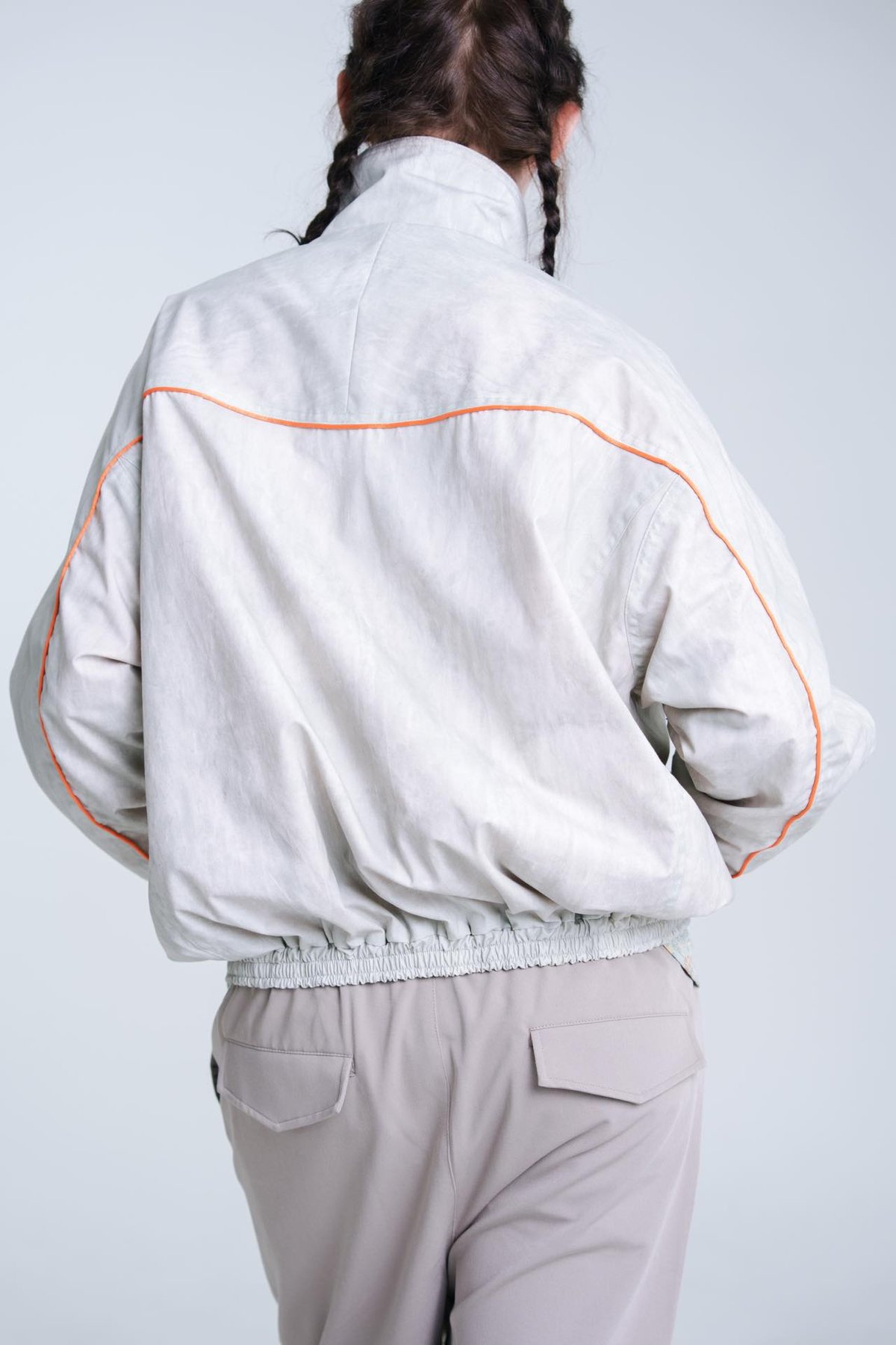 Blurred Dye Print Blouson - ホワイト | harapeco Store