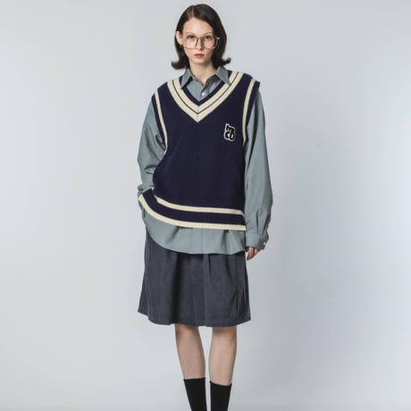 Knit Vest - ネイビー