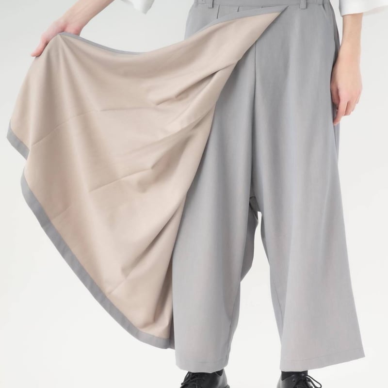 Wrap Wide Pants-グレー | harapeco Store Wrap Wide Pants-グレー | harapeco Store