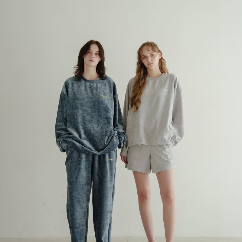 Luxe Velour Relax Pants - ブルー | harapeco Store