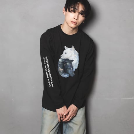 Okami Long Sleeve Tee(nihiki)-ブラック
