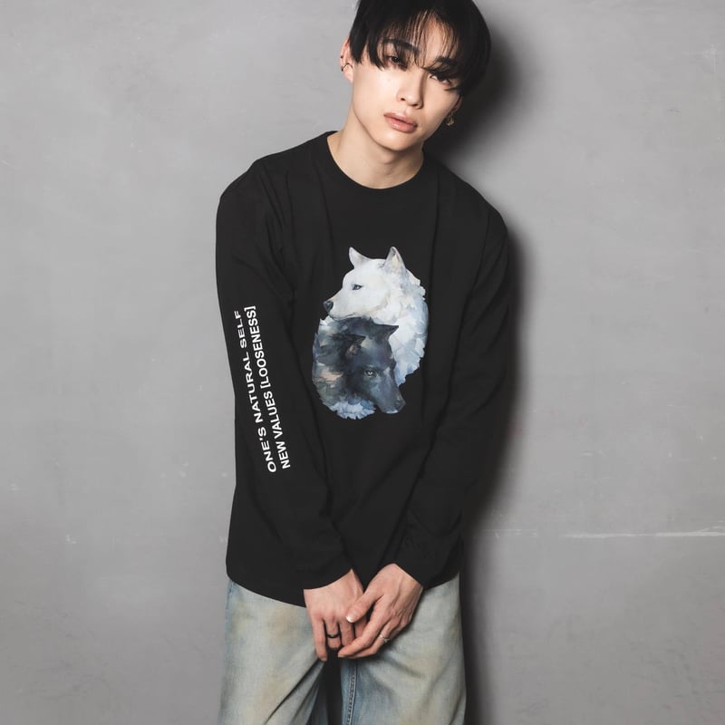 Okami Long Sleeve Tee(nihiki)-ブラック | harapeco S