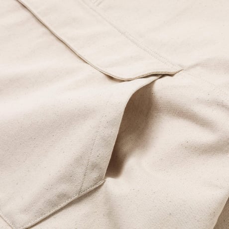 Half Zip Twill Pull over-ホワイト