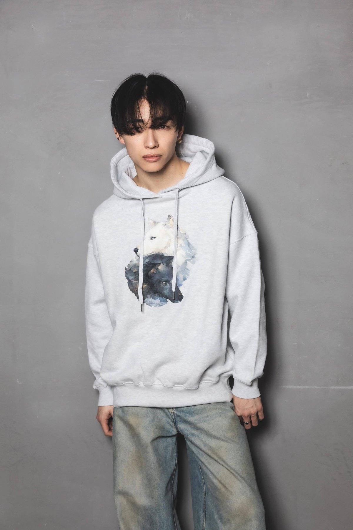 Okami Hoodie(nihiki)-ホワイト | harapeco Store