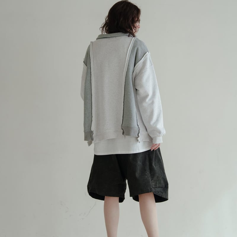 0.1gの誤算×civarize コラボ 切り替え袖zipスウェット CIVARIZE × 0.1gの誤算 コラボ限定 袖ZIP デザインスウェット