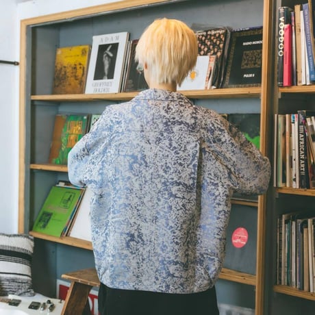 Jacquard Shirts Jacket-ブルー