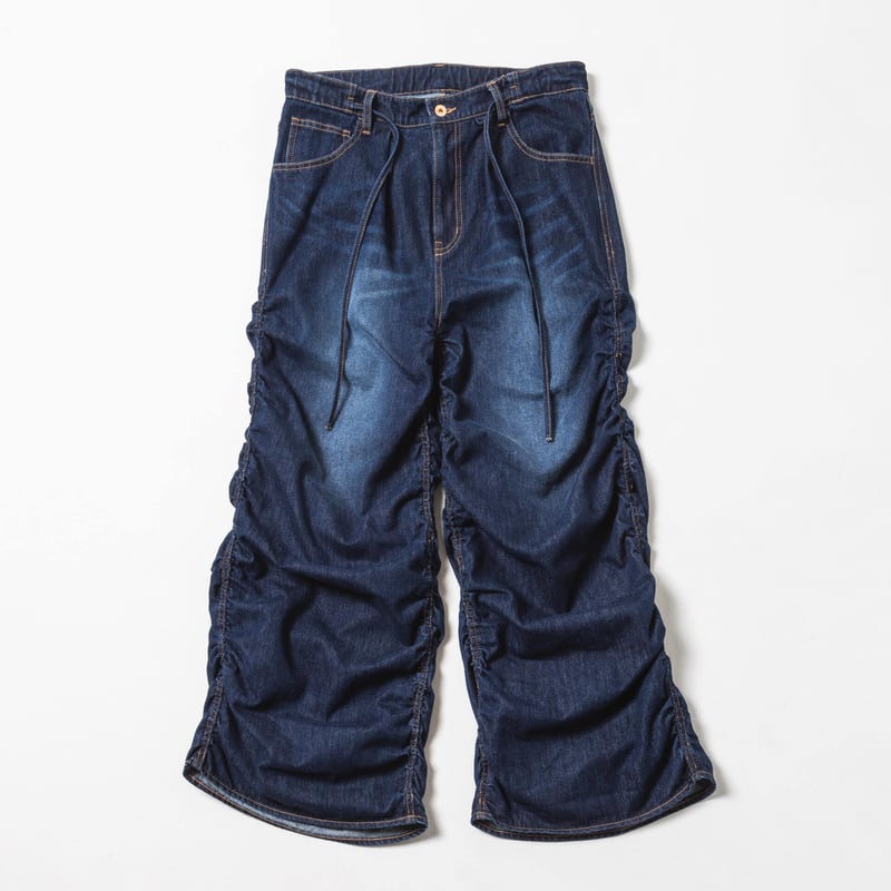Drape-like Denim Pants - ブルー | harapeco Store