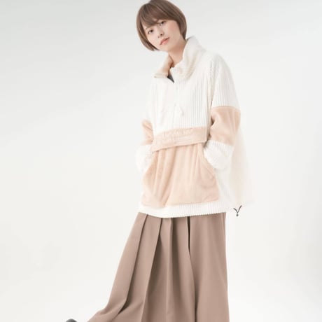Wrap Wide Pants-ベージュブラウン