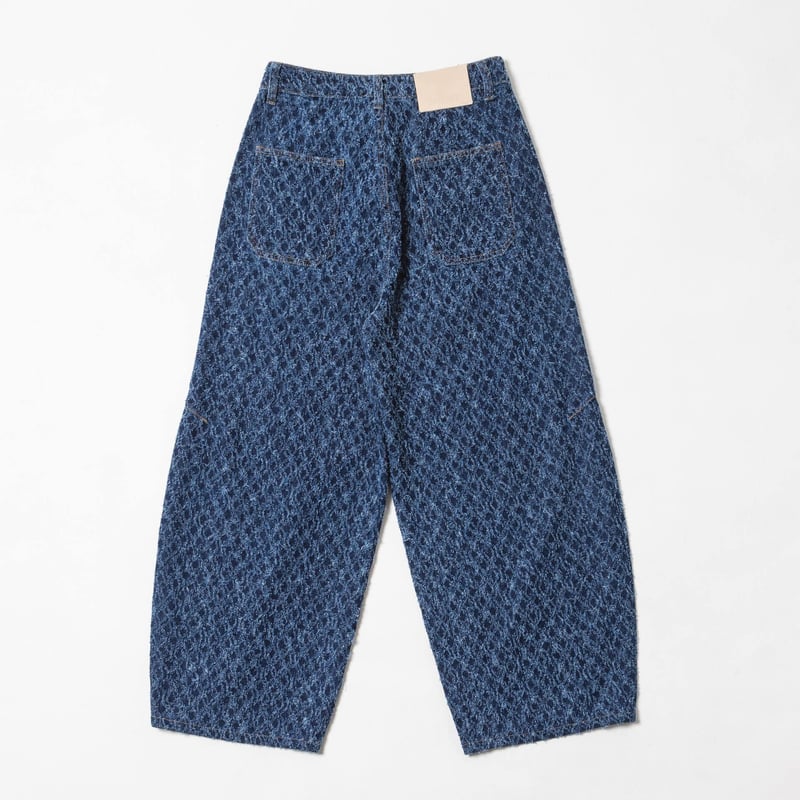Jacquard Barrel Denim Pants - ブルー | harapeco Store
