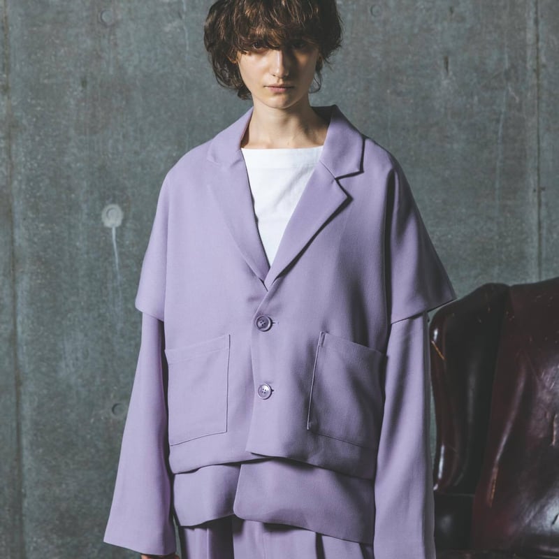 Three-piece suit Vest-ライトパープル | harapeco Store