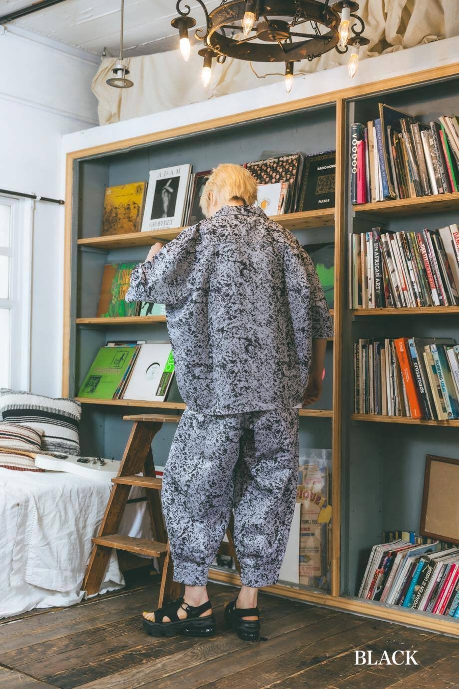 Eve はらぺこ商店 Jacquard Shirts Jacket-ブルー Jacquard Shirts Jacket-ブラック | harapeco Store