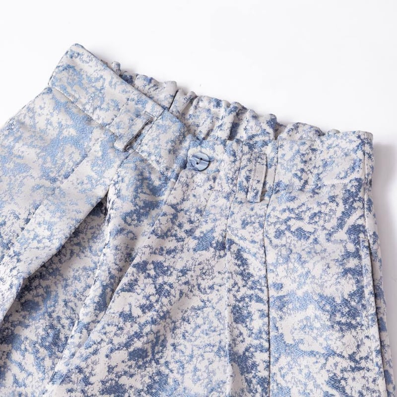 Jacquard Tapered Pants-ブルー | harapeco Store