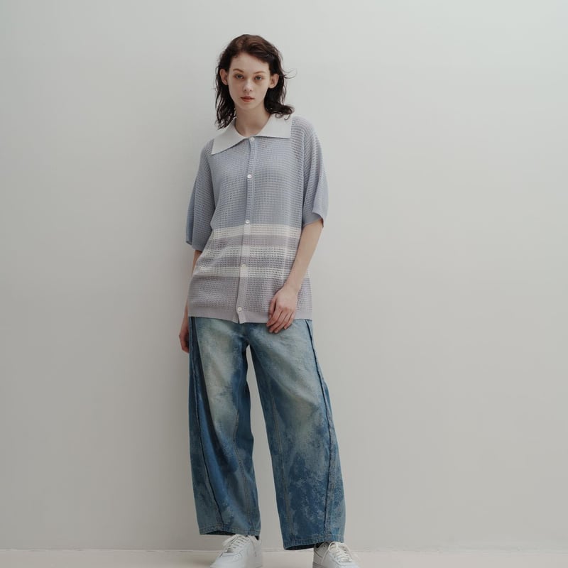 Eve harapeco KNIT POLO Mサイズ Eve harapeco KNIT POLO Mサイズ KNIT POLO - ライトパープル